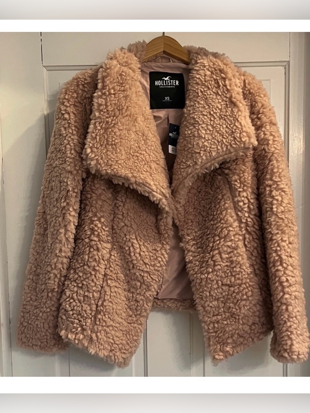 NWT Hollister Women's Cozy Dusty Pink Teddy Jacket Size XS